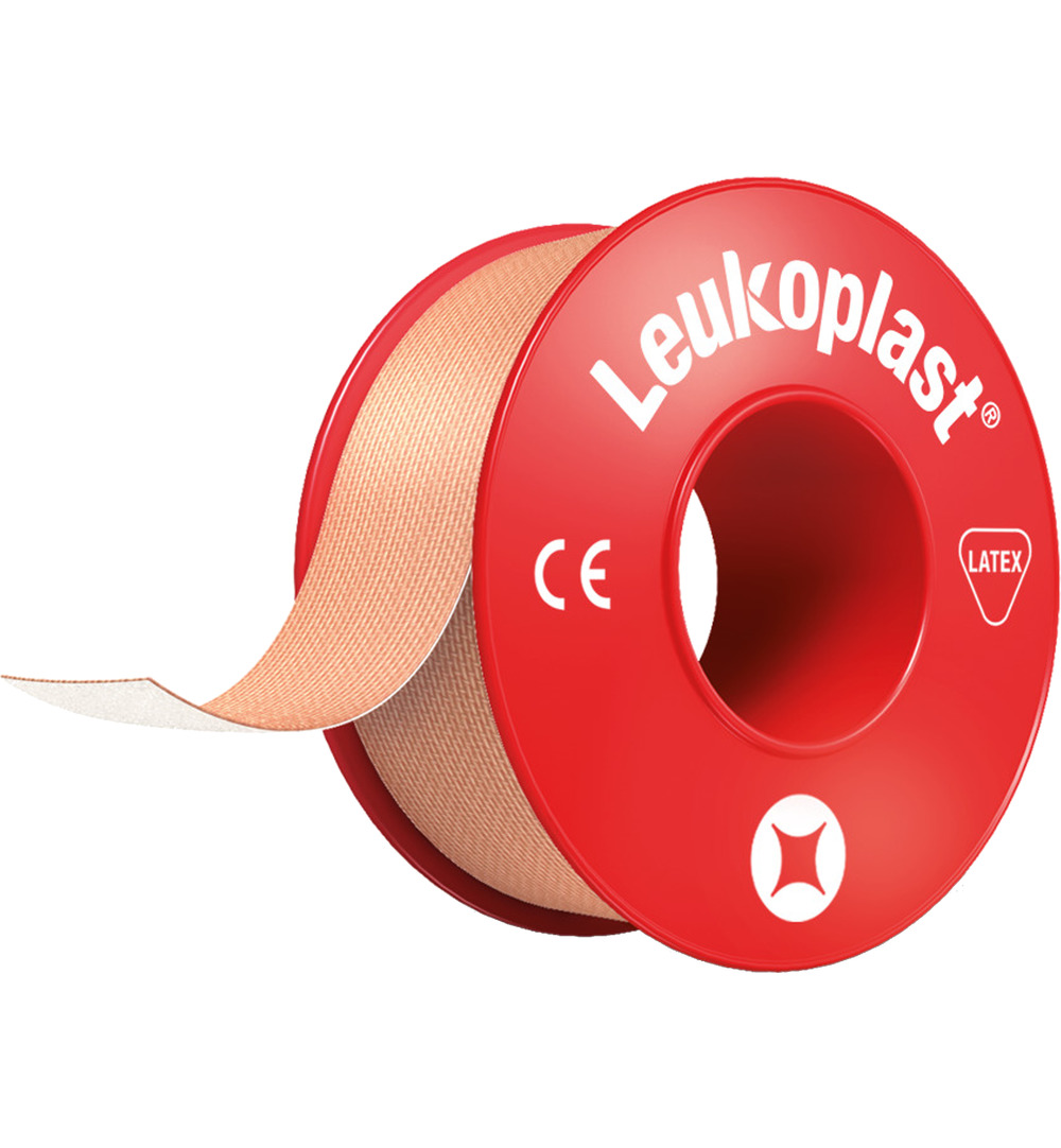 Leukoplast Hechtpleister 5m x 1.25 cm rood (1 stuk)