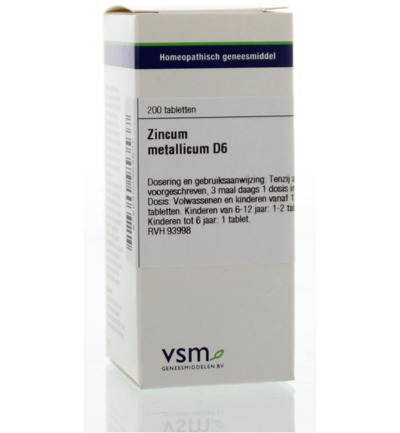 VSM Zincum metallicum D6 (200 tabletten)