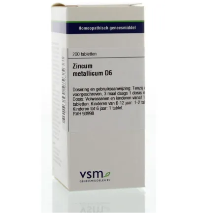 VSM Zincum metallicum D6 (200 tabletten)