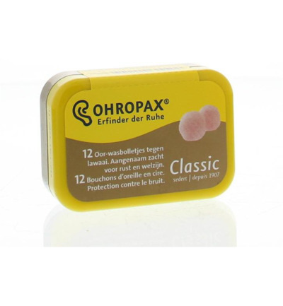 Ohropax Geluiddemper lawaai classic (12 stuks)