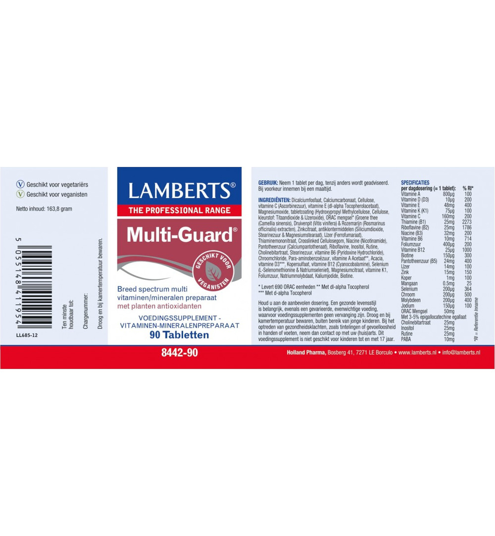 Lamberts Multi-guard (90 tabletten)