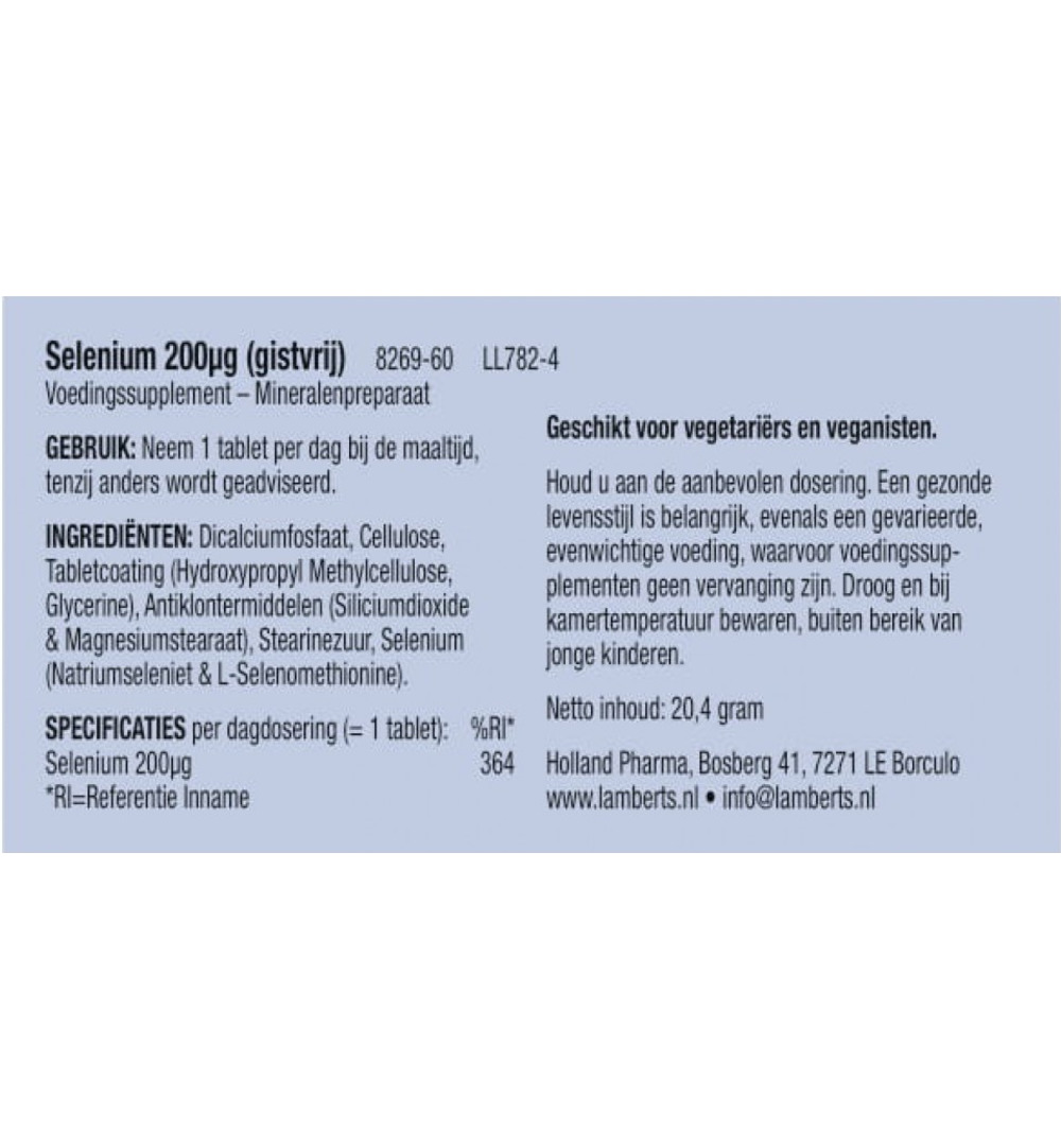 Lamberts Selenium 200mcg (60 tabletten)