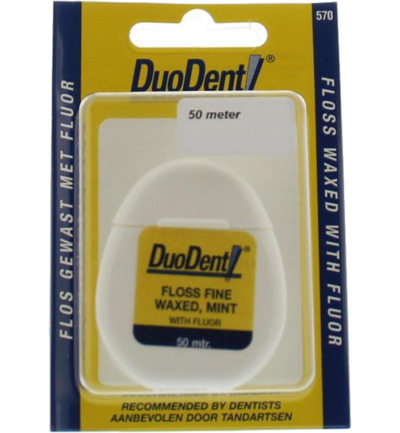 Duodent Floss fine waxed fluor 50 meter (1 stuk)