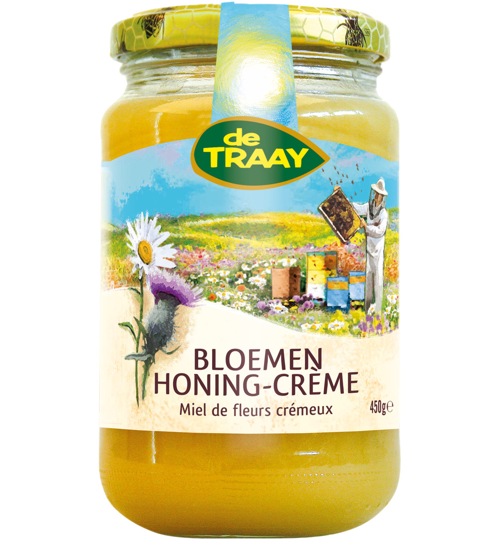 De Traay Bloemenhoning creme (900 gr)