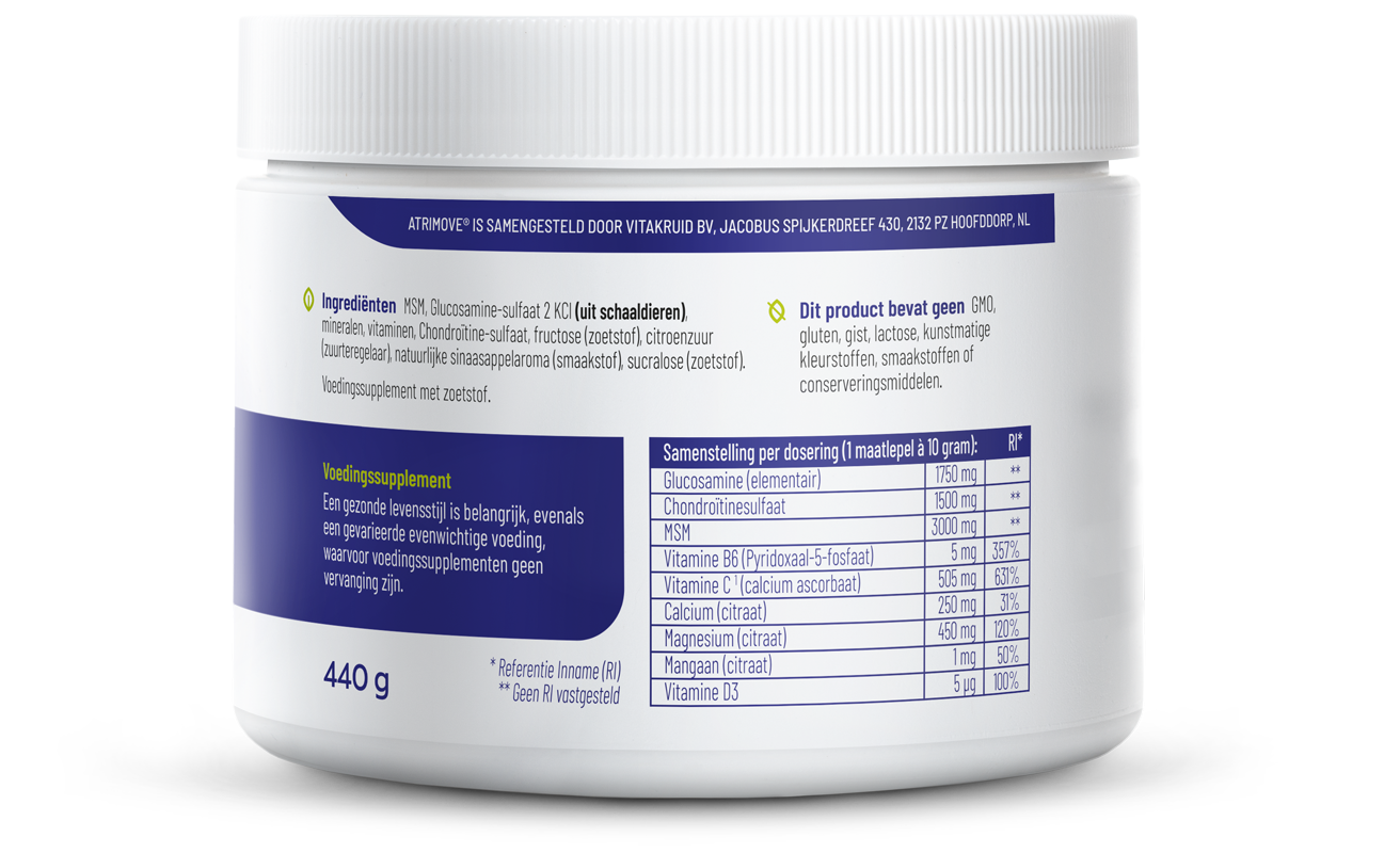 Vitakruid Atrimove® Glucosamine Chondroïtine Msm Complex (440 gr) - image 2