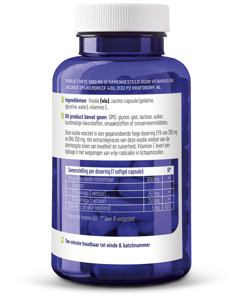 Vitakruid Visolie Forte 1000 Mg Epa 35% Dha 25% (90 Softgels) - image 2