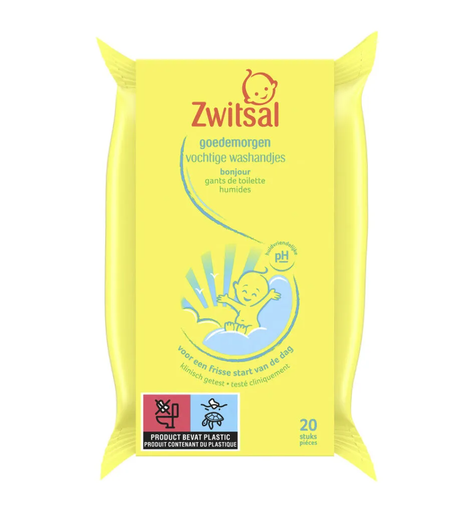 Zwitsal Goedemorgen vochtige washandjes (20 stuks)