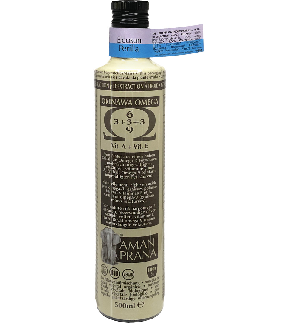 Amanprana Eicosan Perilla Okinawa Olie Bio (500 ml)