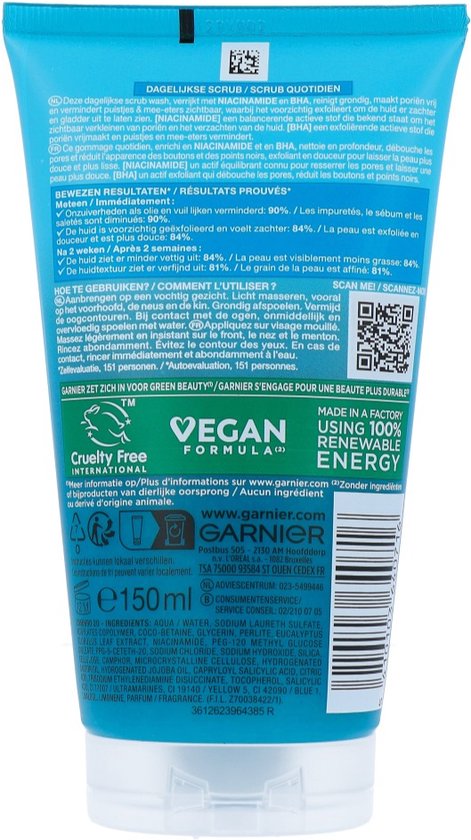 Garnier Skin Naturals Face Pure Reinigingsgel Tube (150 ml)