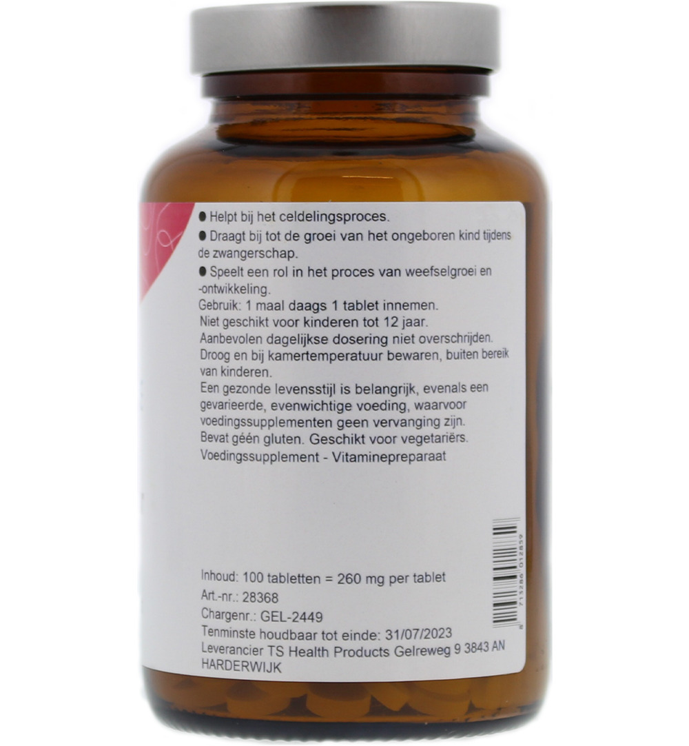TS Choice Foliumzuur 400 Vitamine B11 (100 tabletten) - image 2