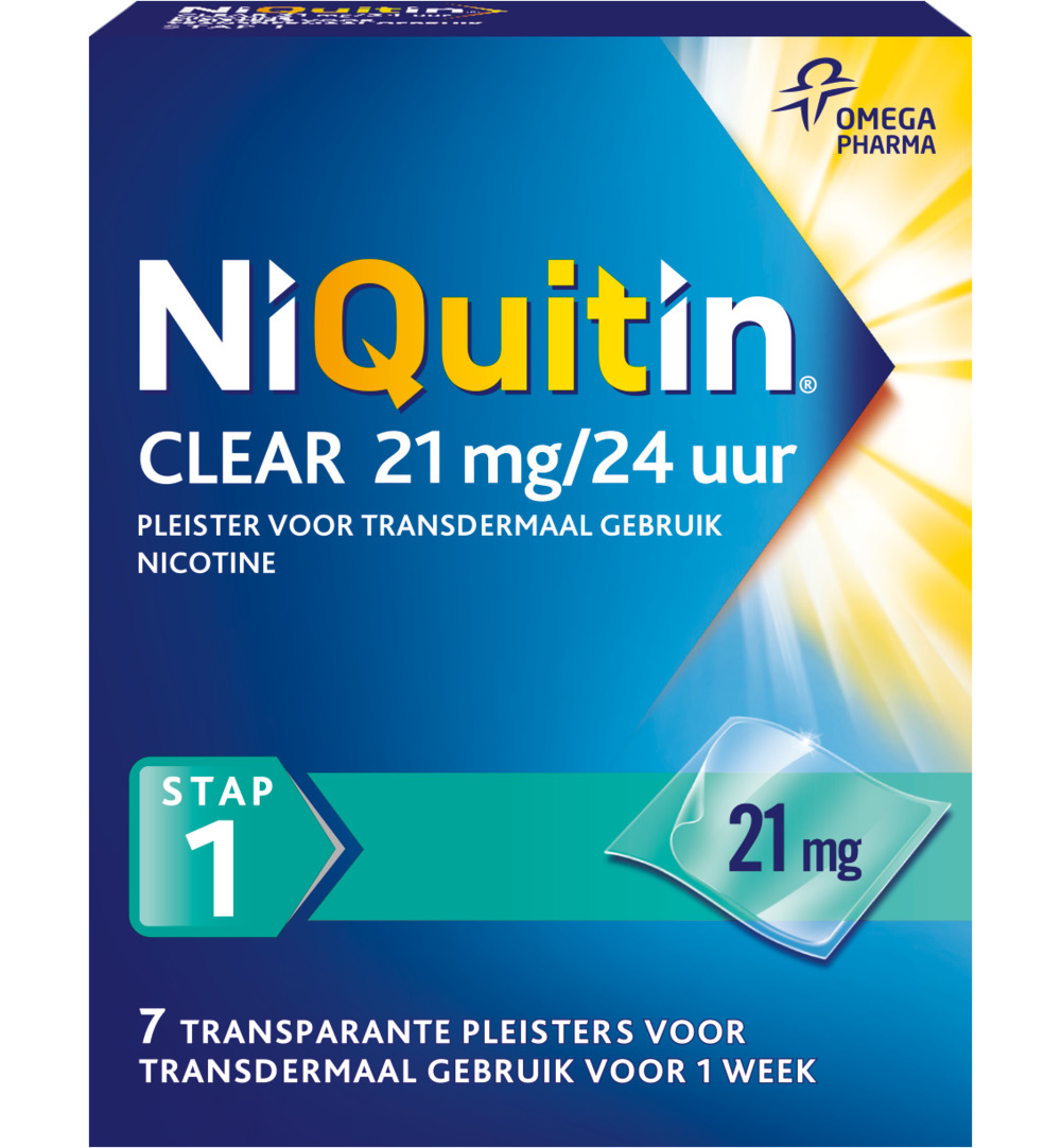 Niquitin Stap clear 21 mg/24 uur (7 stuks)
