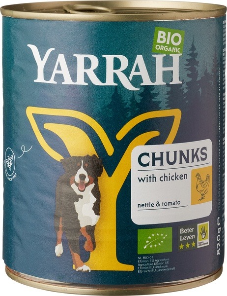 Yarrah Hond Brokjes Kip In Saus Bio (820 gr)