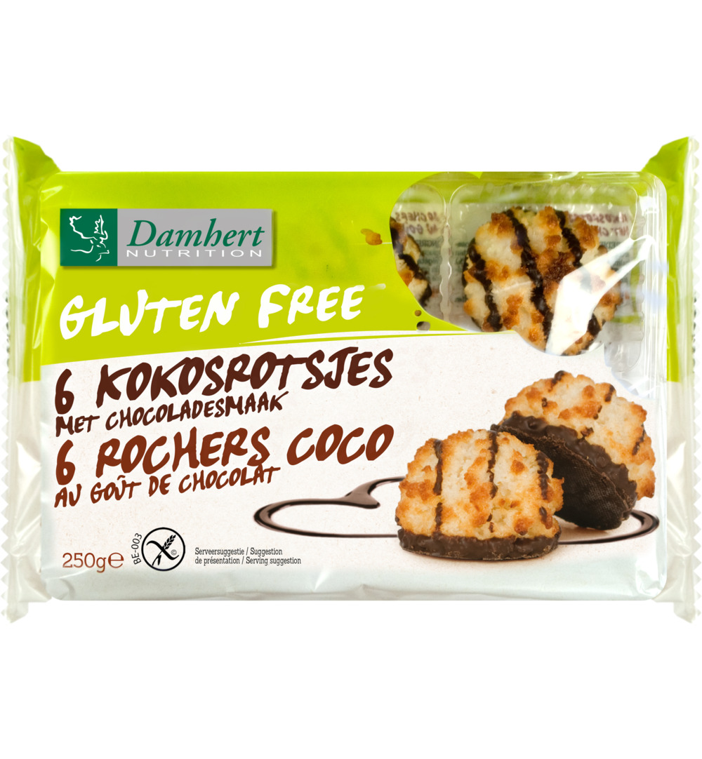 Damhert Kokosrotsen Chocolade Glutenvrij (250 gr)