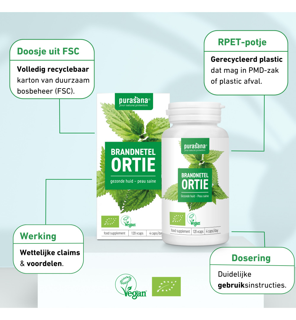 Purasana Brandnetel/Ortie Vegan Bio (120 vega capsules) - image 8