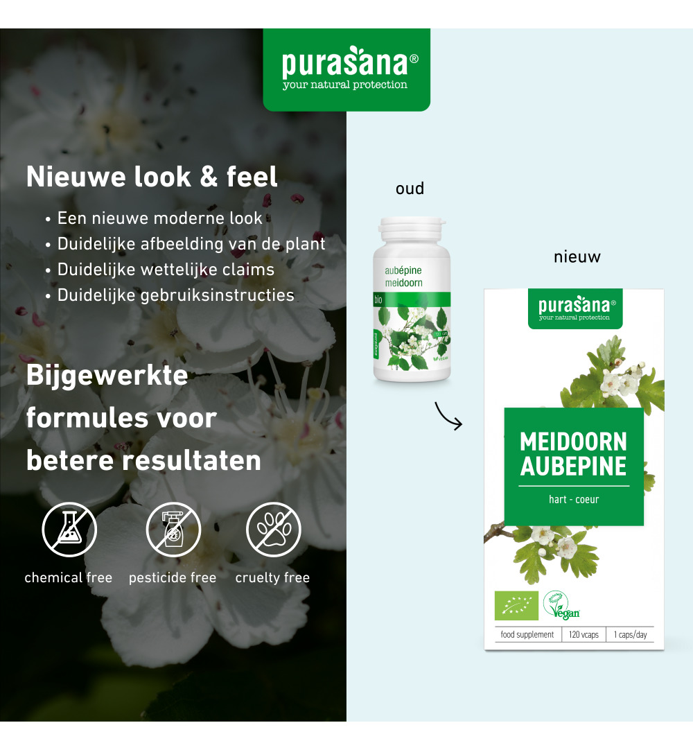 Purasana Meidoorn/Aubepine Vegan Bio (120 vega capsules) - image 7