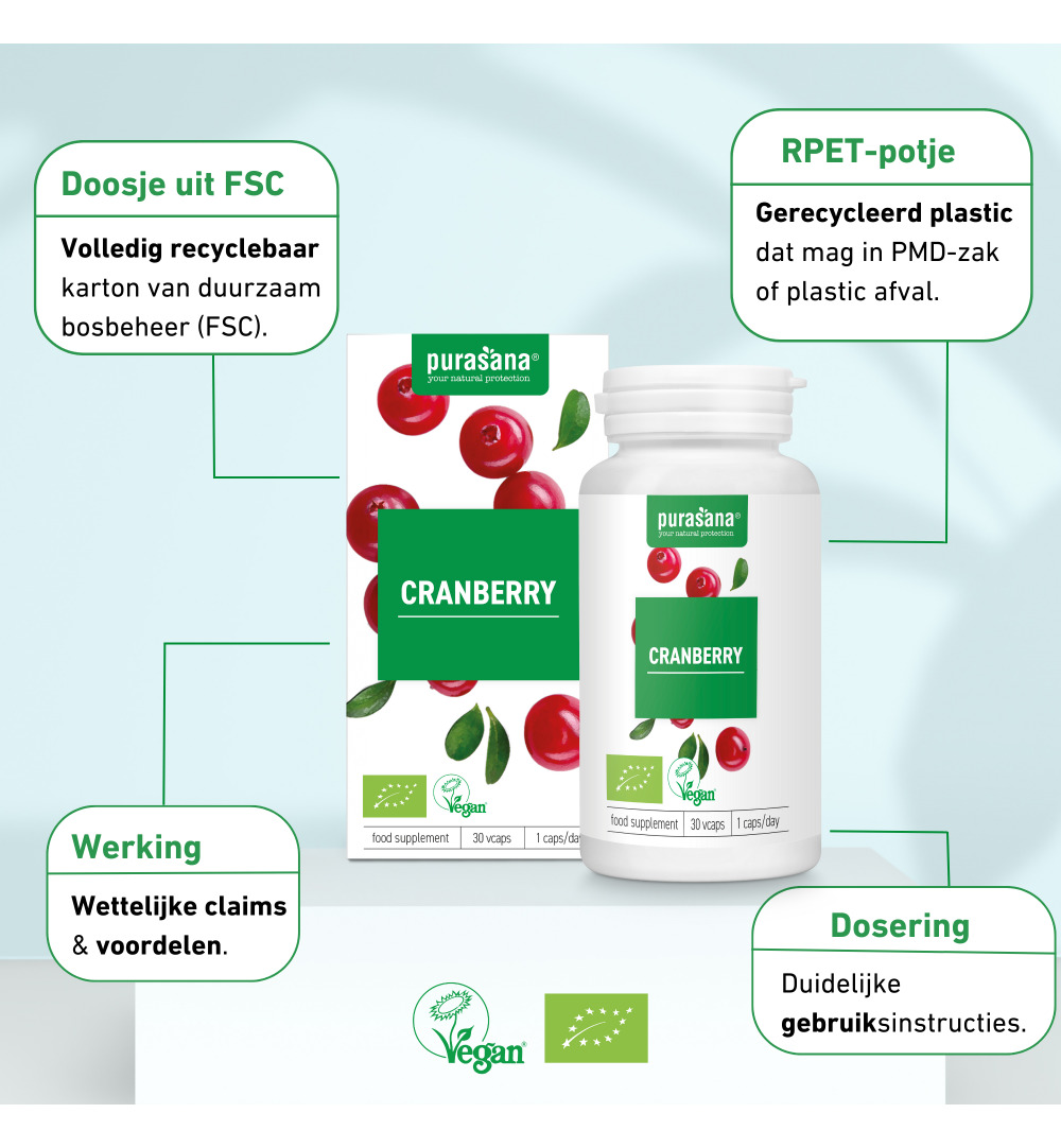 Purasana Cranberry/Canneberge Vegan Bio (30 vega capsules) - image 7