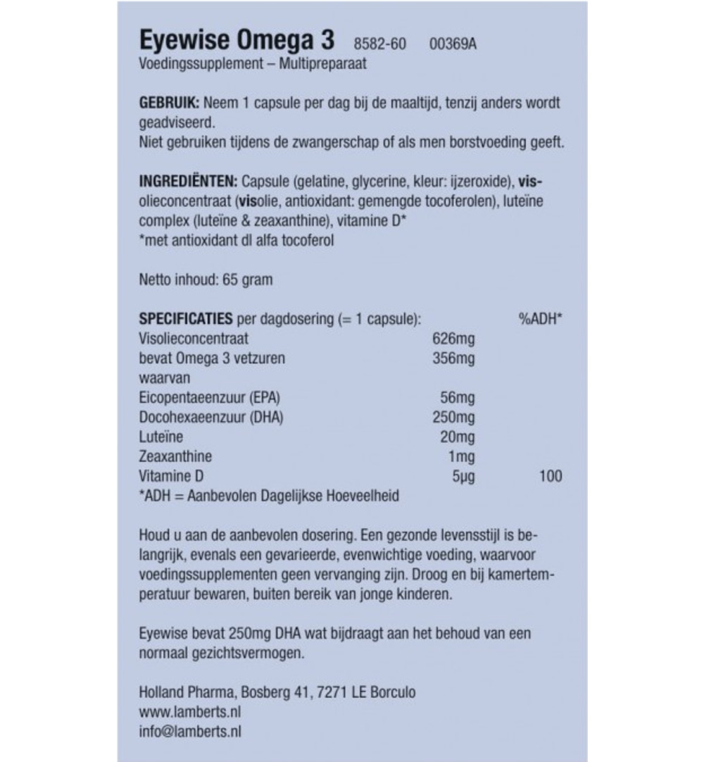 Lamberts Eyewise met omega 3 (60 capsules)
