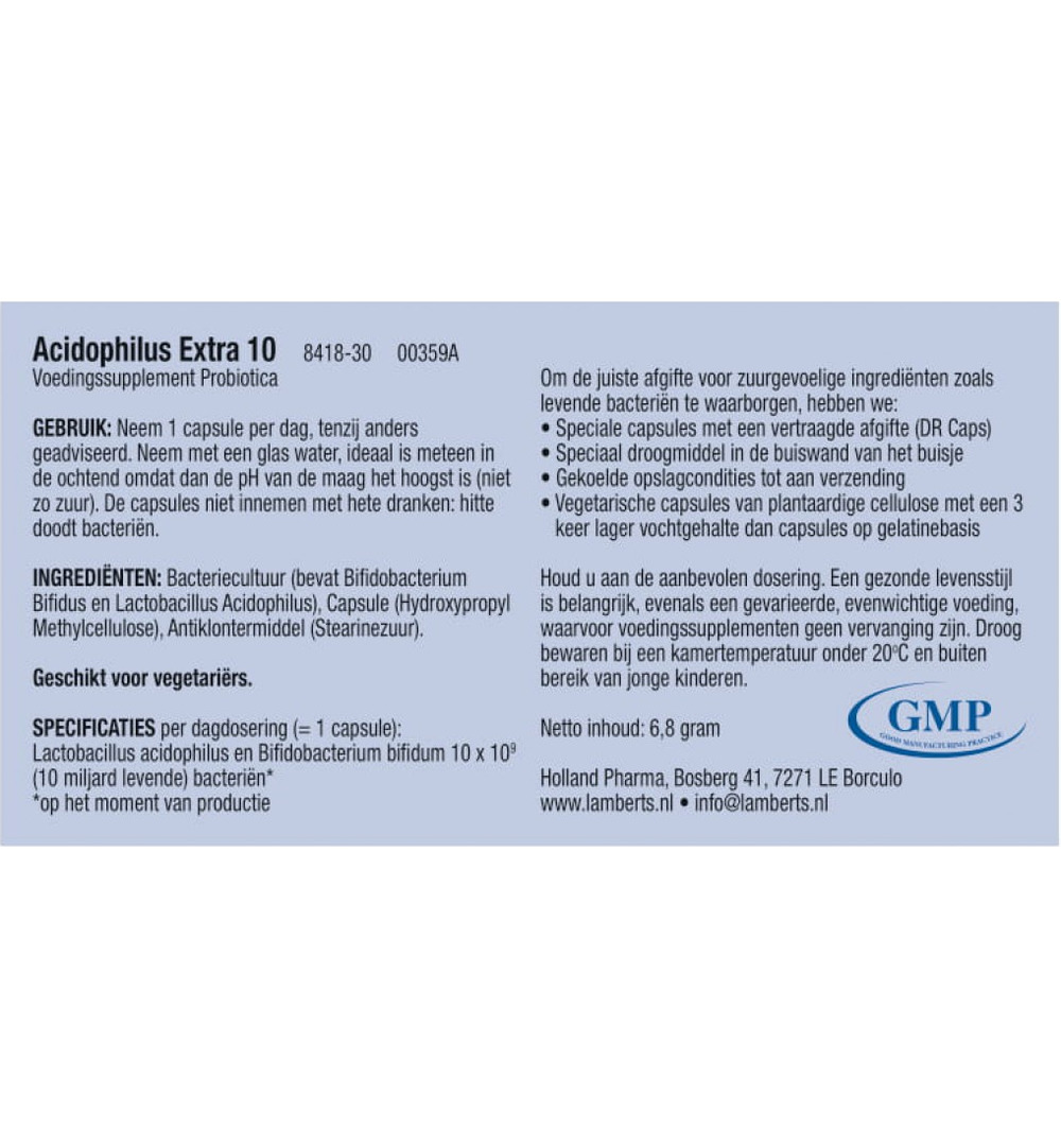 Lamberts Acidophilus Extra 10 (30 vega capsules)