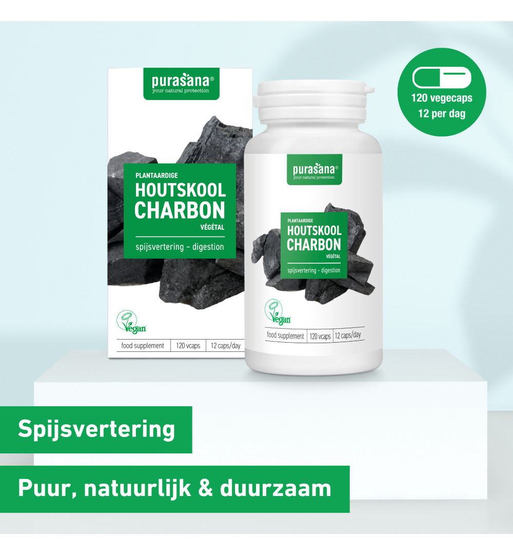 Purasana Plantaardige Houtskool/Charbon Vegetal Vegan (120 capsules) - image 6