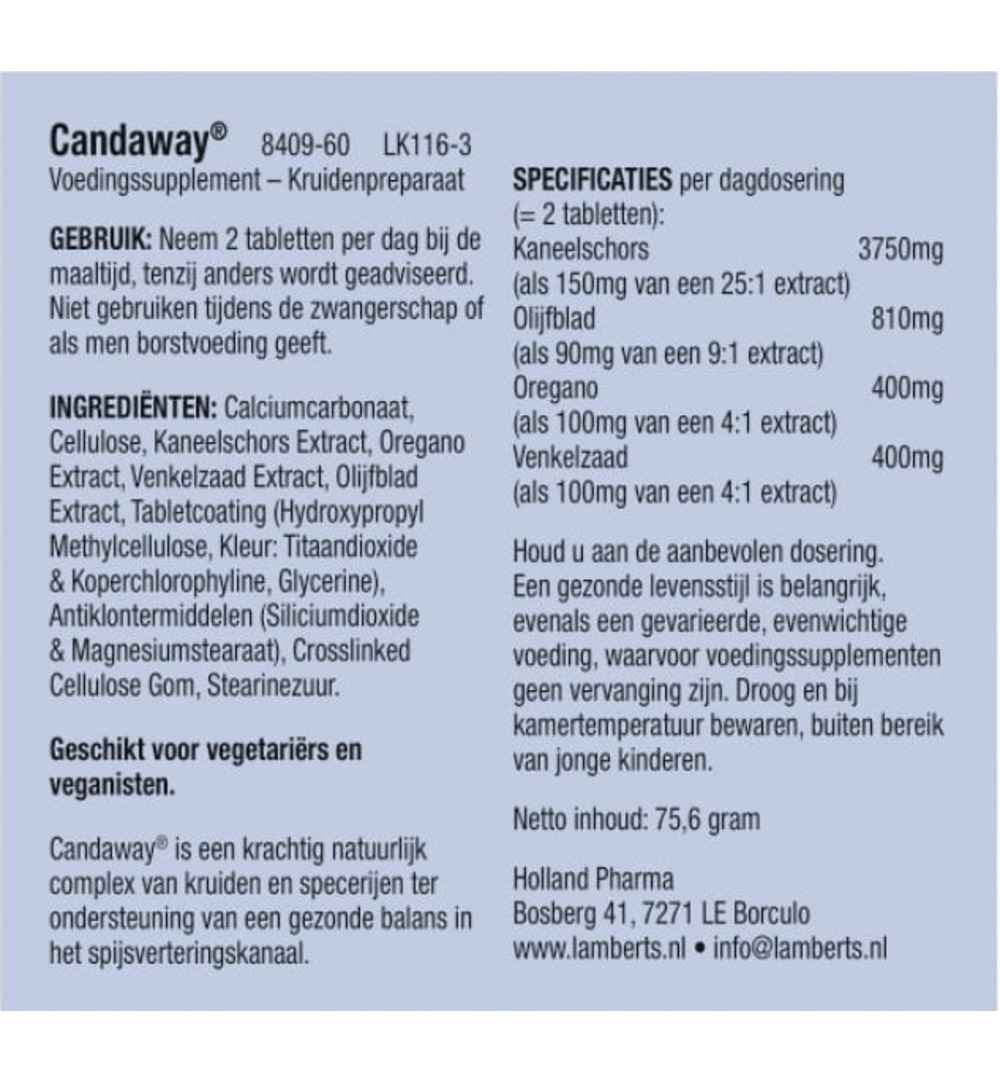 Lamberts Candaway (60 tabletten)