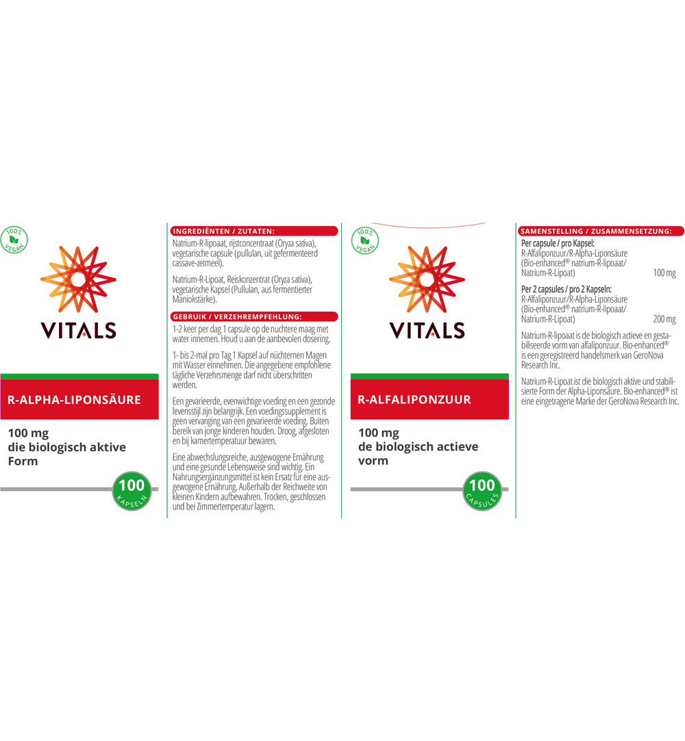 Vitals R-Alfaliponzuur (100 capsules) - image 3