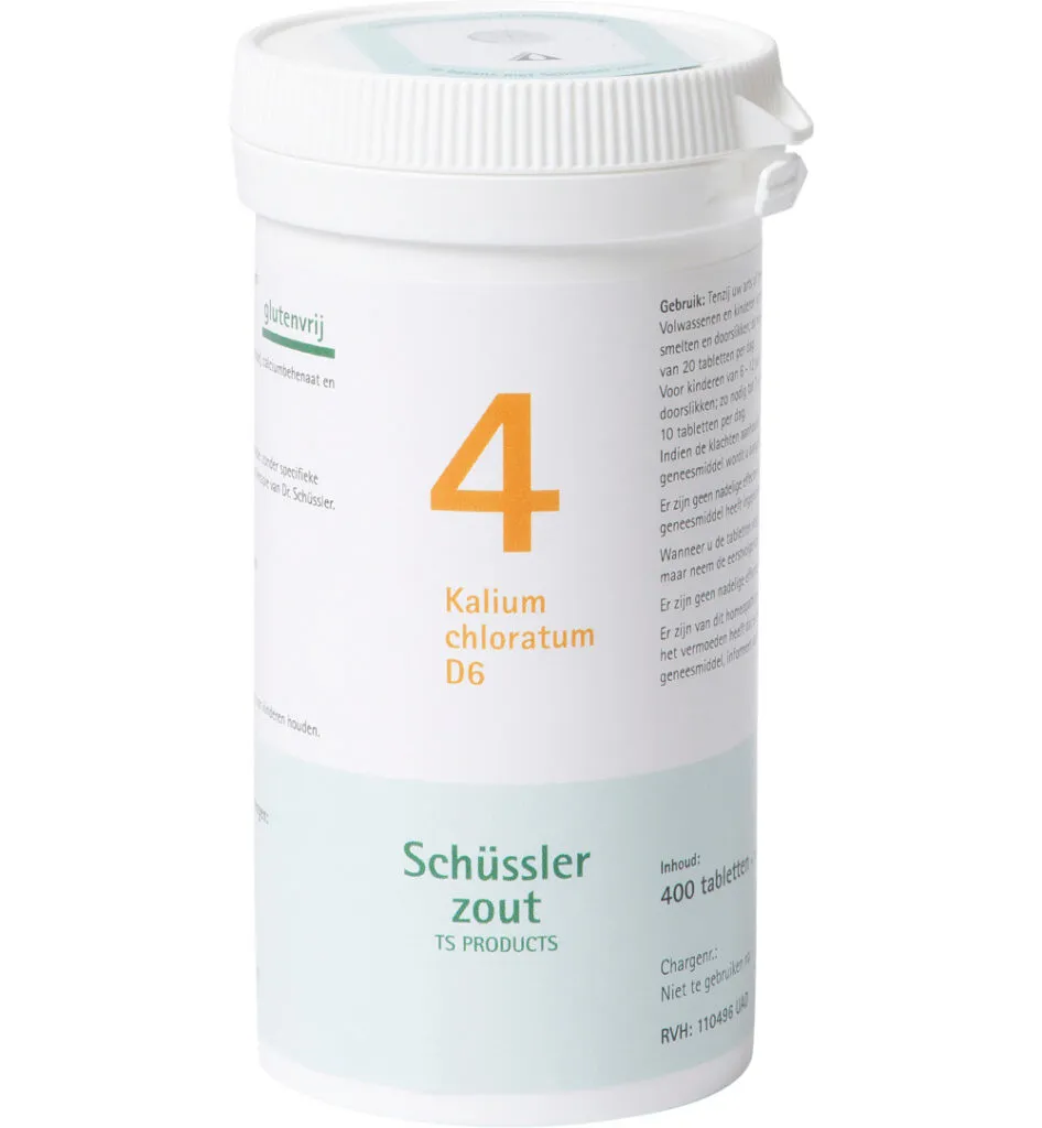 Pfluger Kalium chloratum 4 D6 Schussler (400 tabletten)
