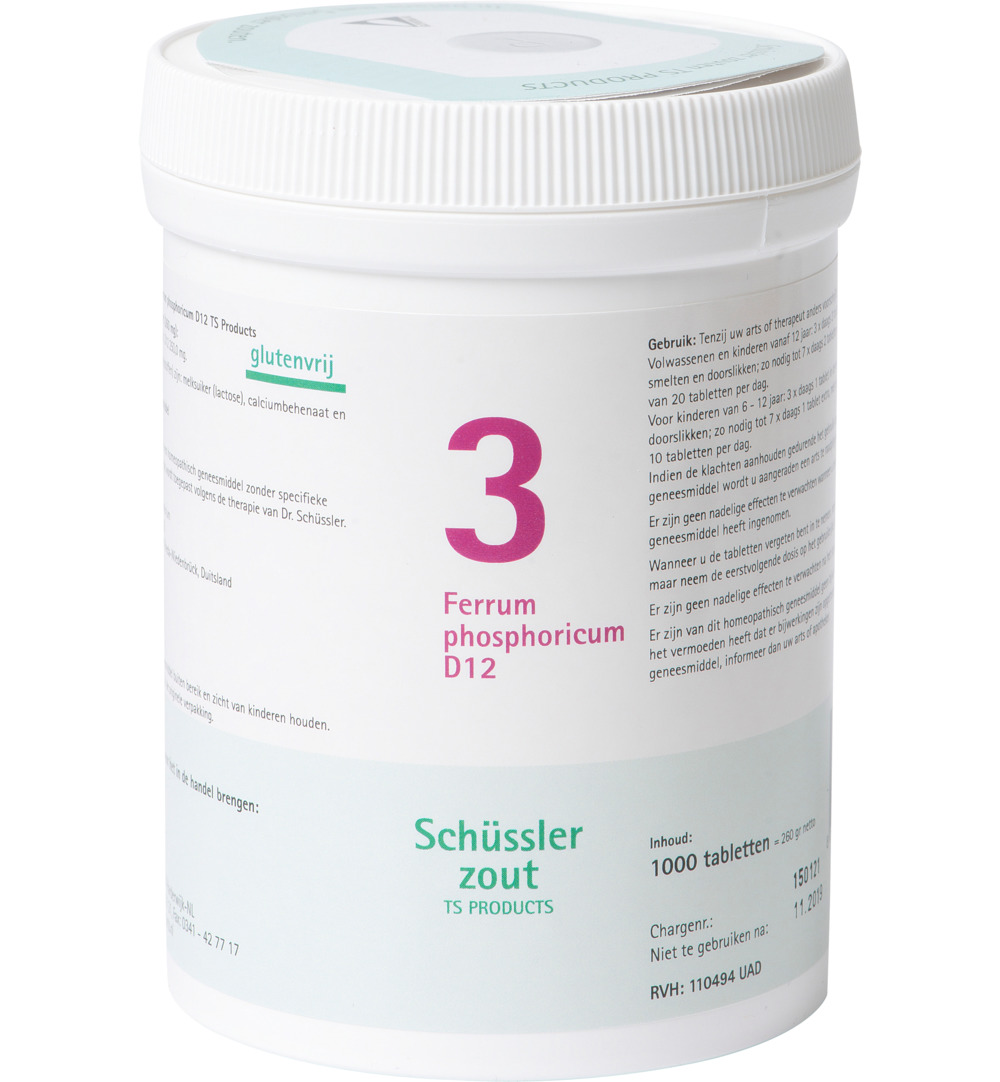 Pfluger Ferrum phosphoricum 3 D12 Schussler (1000 tabletten)