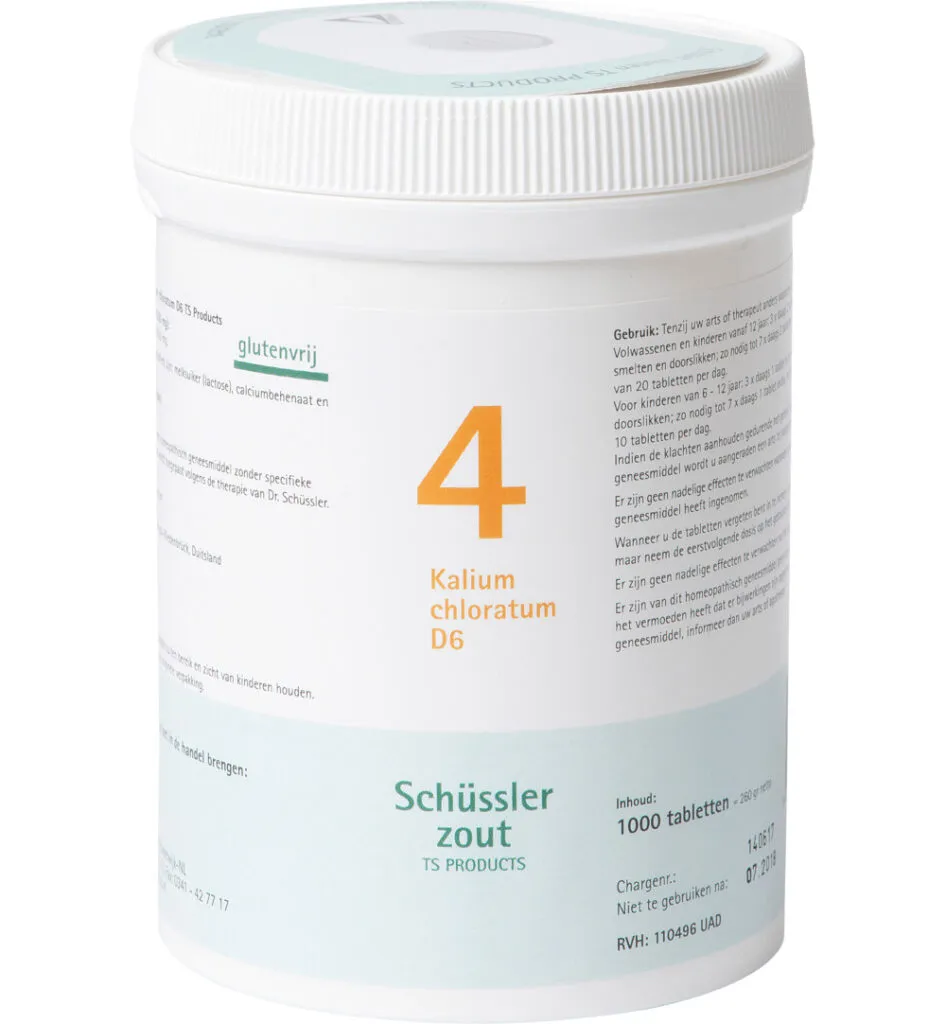Pfluger Kalium chloratum 4 D6 Schussler (1000 tabletten)