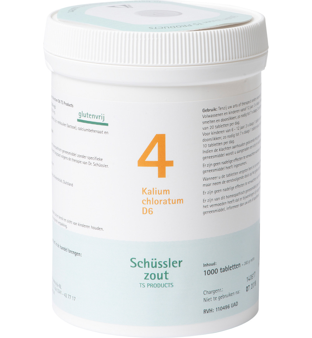 Pfluger Kalium chloratum 4 D6 Schussler (1000 tabletten)
