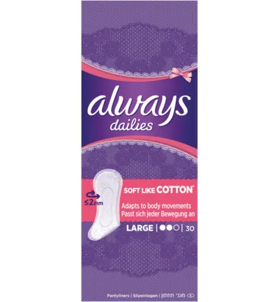 Always Dailies inlegkruisjes large (30 stuks)