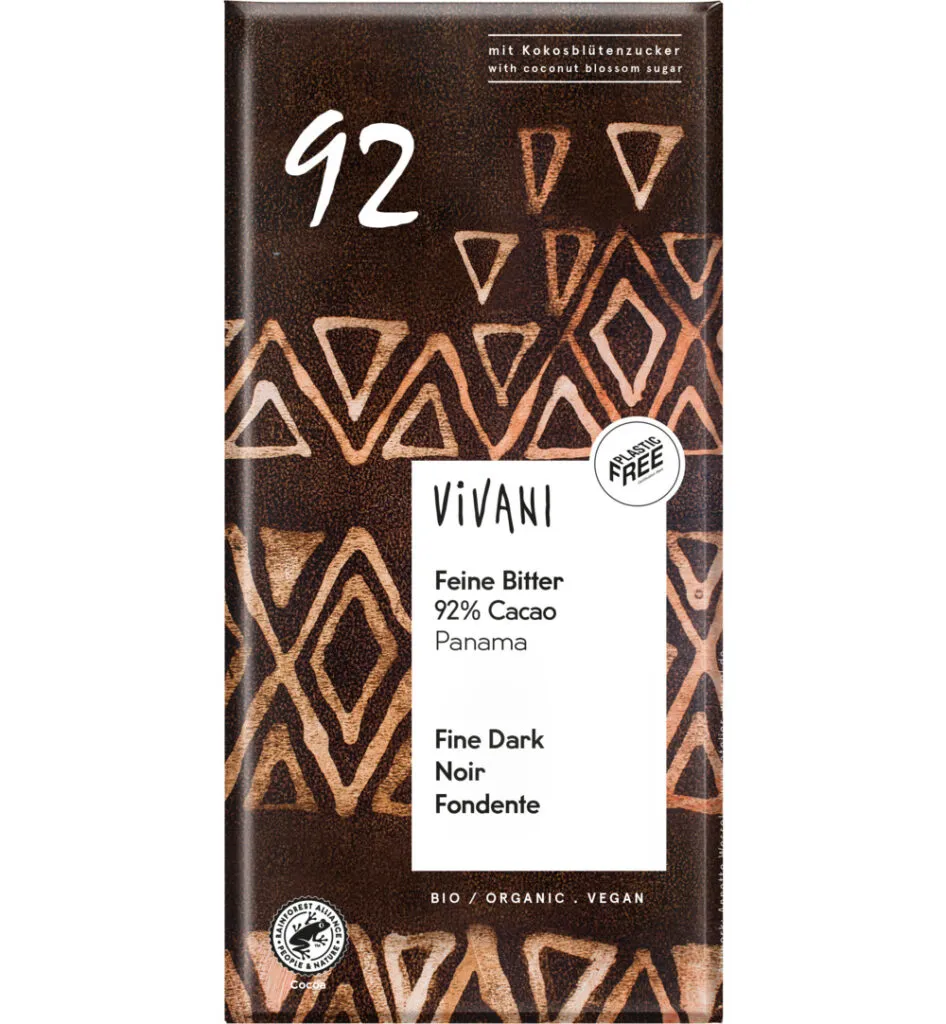 Vivani Chocolade Puur Delicaat 92% Panama Bio (80 gr)