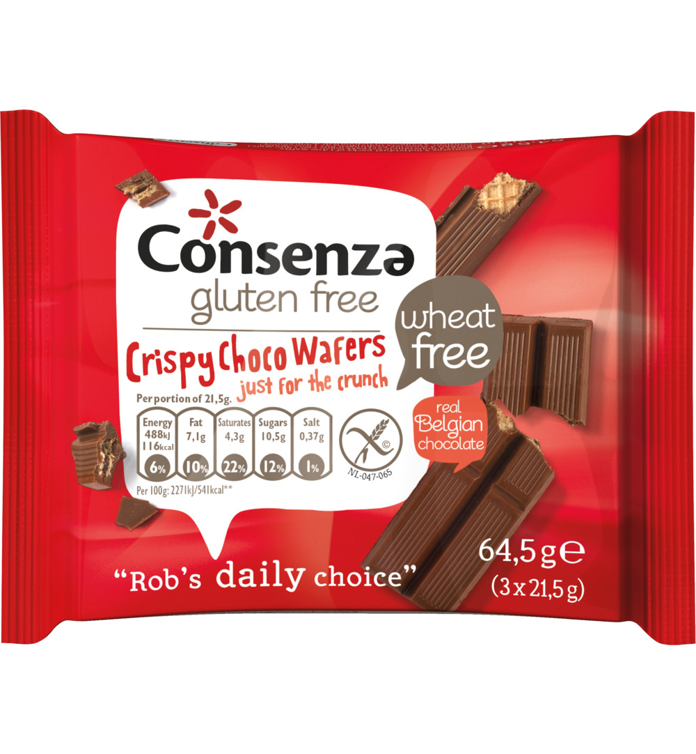 Consenza Crispy choco wafers (64,5 gr)