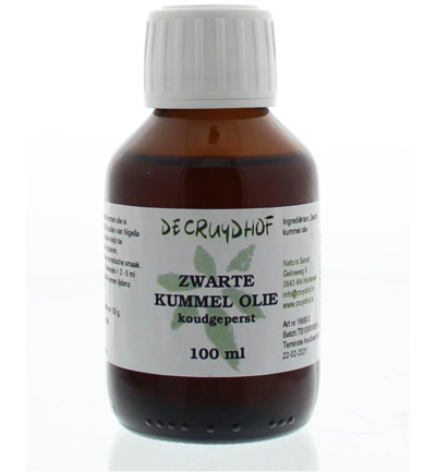 De Cruydhof Zwarte kummel olie koudgeperst (100 ml)