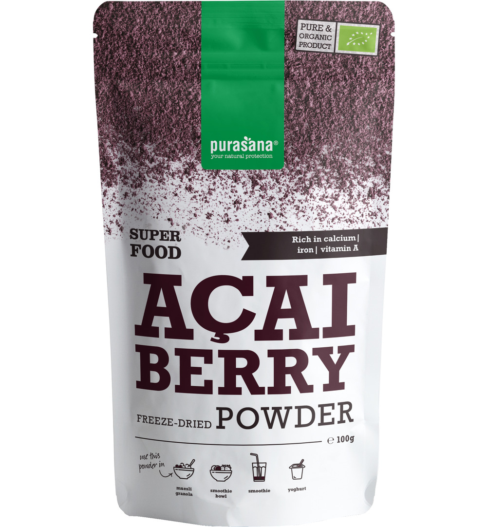 Purasana Acai Bessen Poeder/Poudre Baies D'Acai Vegan Bio (100 gr)