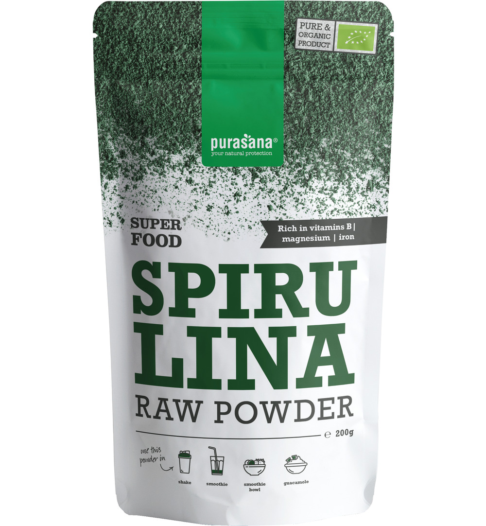 Purasana Spirulina Poeder/Poudre Spiruline Vegan Bio (200 gr)
