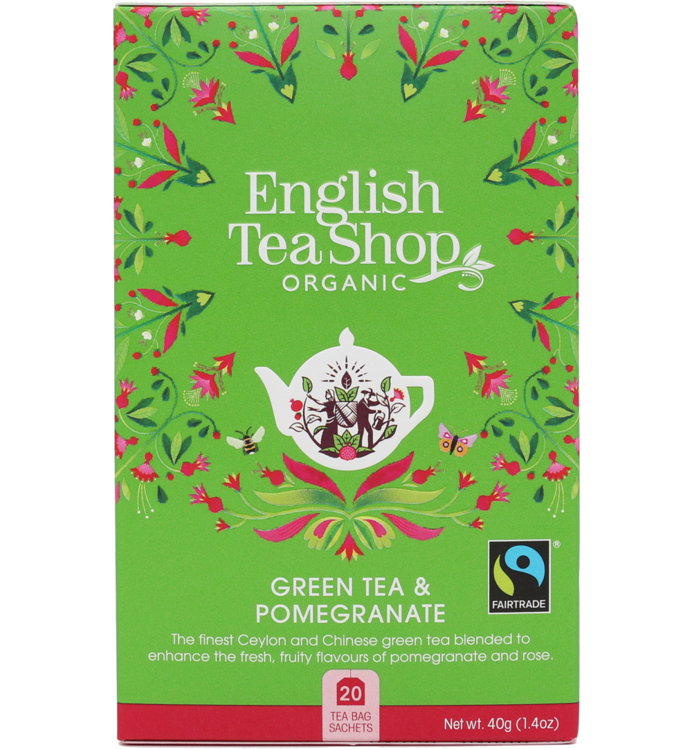 English Tea Shopgreen tea pomegranate bio (20 zakjes)