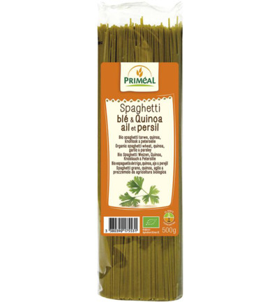 Priméal Spaghetti Tarwe Quinoa Knoflook Peterselie Bio (500 gr)
