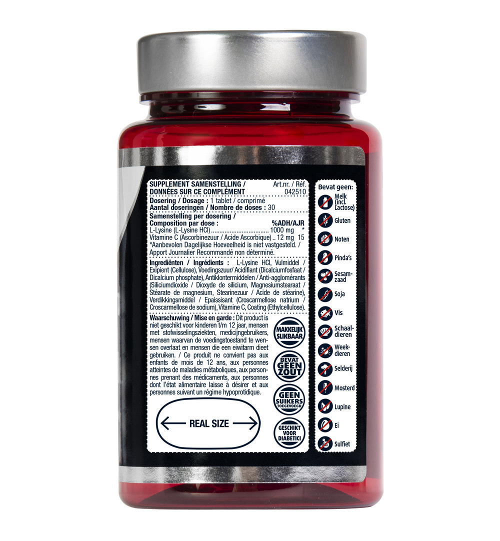 Lucovitaal L-Lysine 1000mg (30 tabletten)