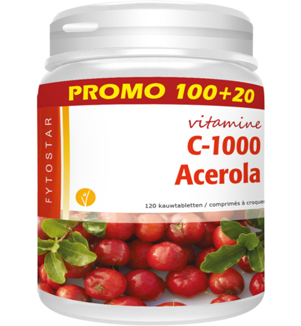 Fytostar Acerola vitamine C 1000 (120 kauwtabletten)