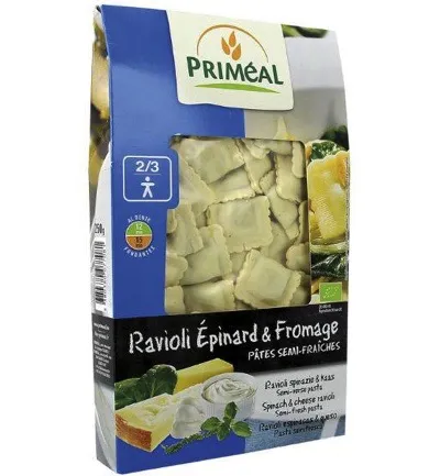 Priméal Ravioli Spinazi Kaas Bio (250 gr)