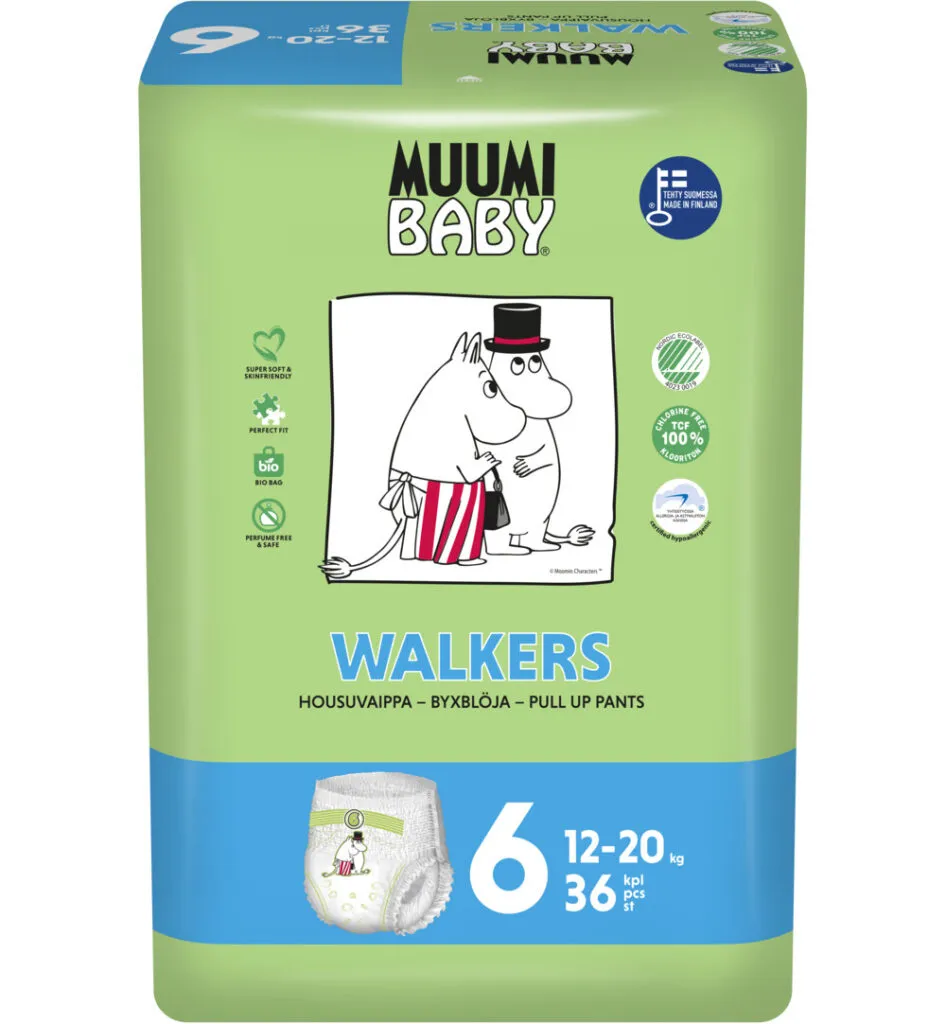 Muumi Baby Ecologische luierbroekjes maat 6 junior 12-20kg (36 stuks)