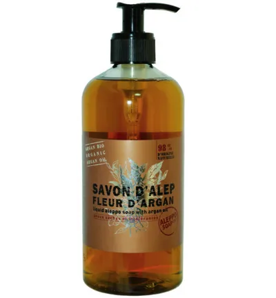 Aleppo Soap Co Aleppo arganzeep exfoliant bio met pomp (500 ml)