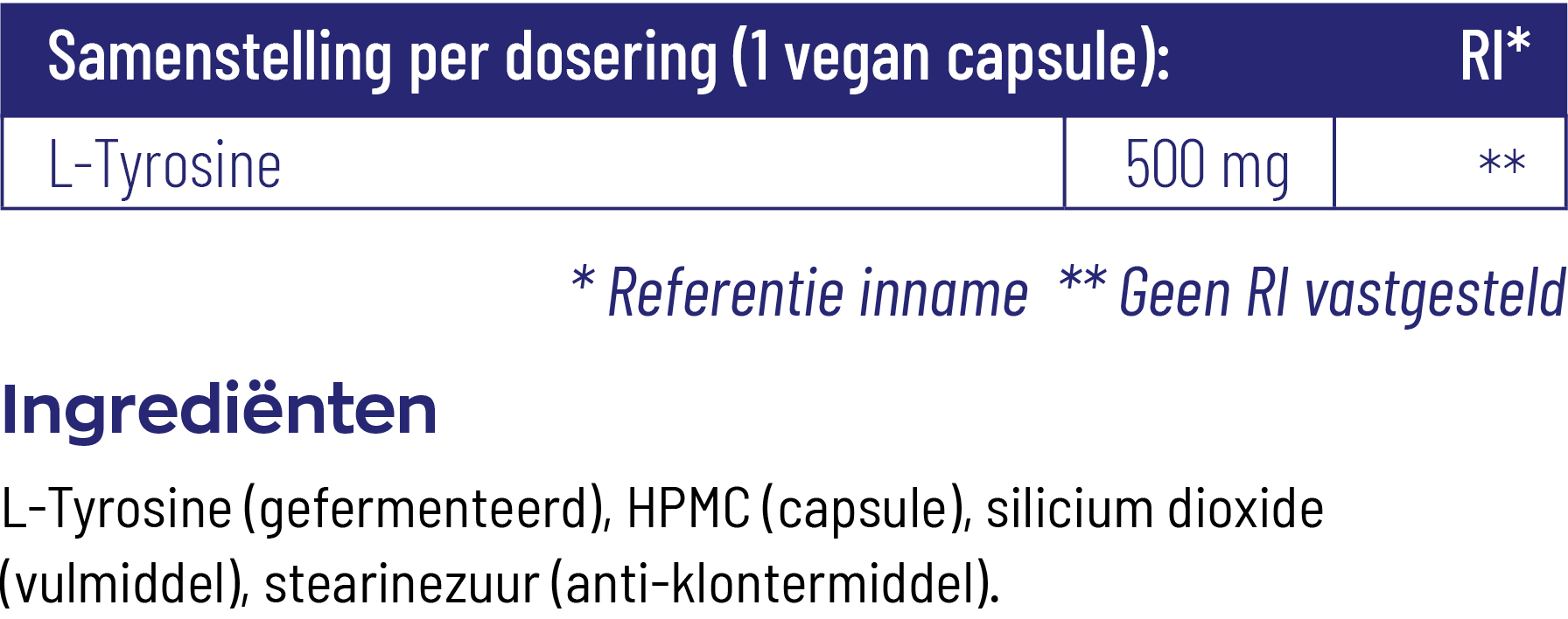 Vitakruid L-Tyrosine 500Mg Uit Fermentatie (60 vega capsules) - image 3