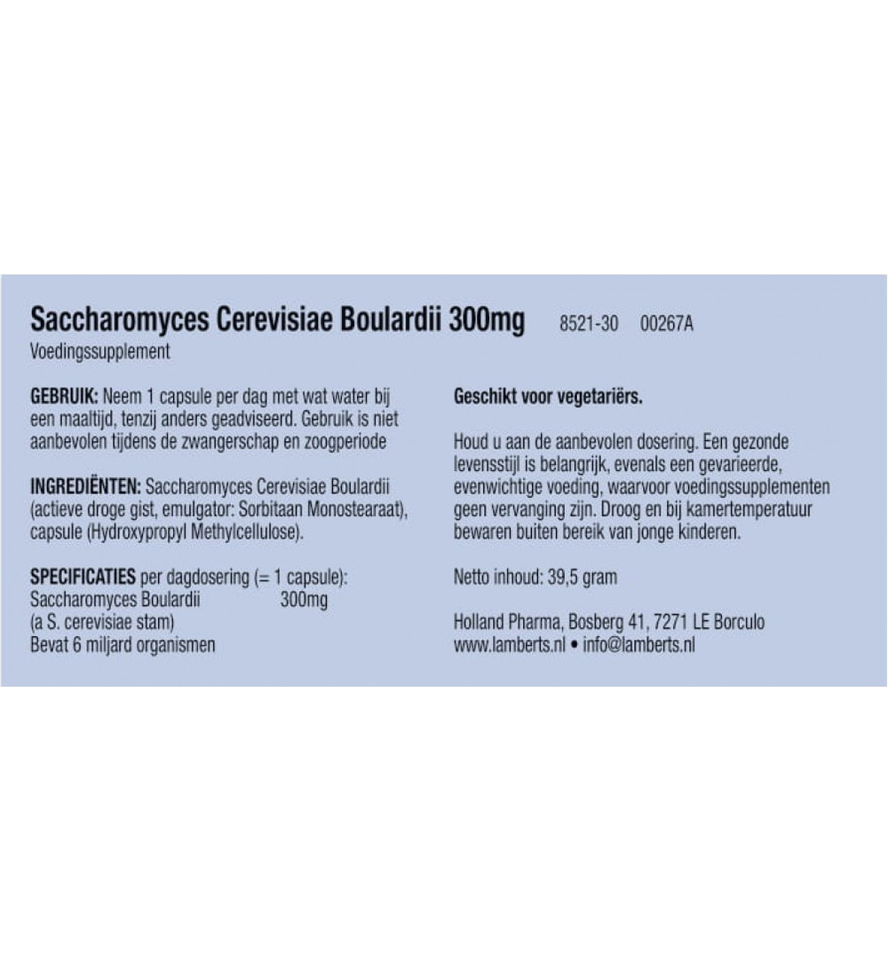 Lamberts Saccharomyces boulardii 300mg (30 capsules)