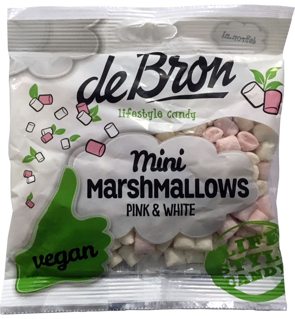 De Bron Mini Marshmellow - Pink & White - Vegan (75 gr)