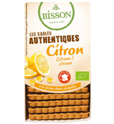 Bisson Zandkoekjes Citroen Authenthiek Bio (183 gr)