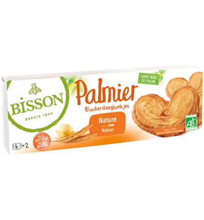 Bisson Palmier bladerdeegkoekjes bio (100 gr)