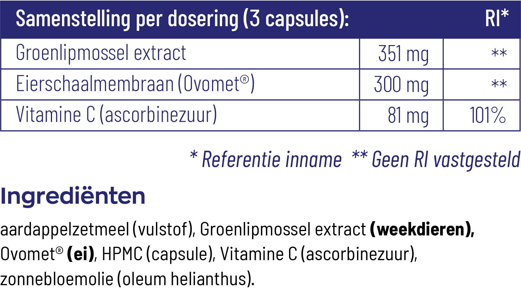 Vitakruid groenlipmossel Extract & Ovomet Eierschaalmembraam (90 vega capsules) - image 3