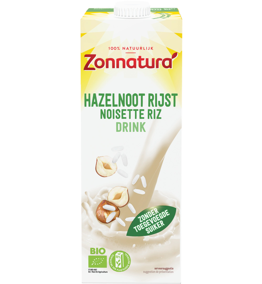Zonnatura Rijst hazelnoot drink bio (1000 ml)