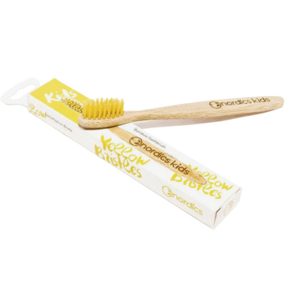 Nordics Tandenborstel kids bamboe geel (1 stuk)